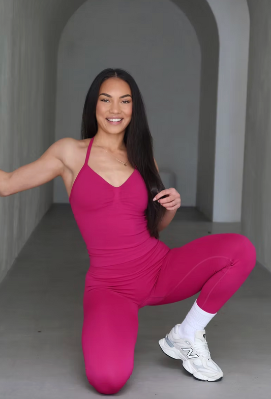 Dynamic Halter Tank - Fuchsia
