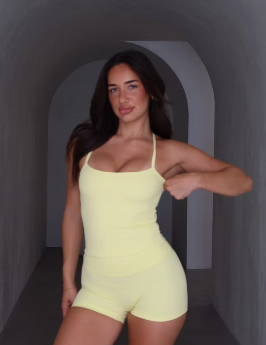 Seamless Crop Tank - Lemon