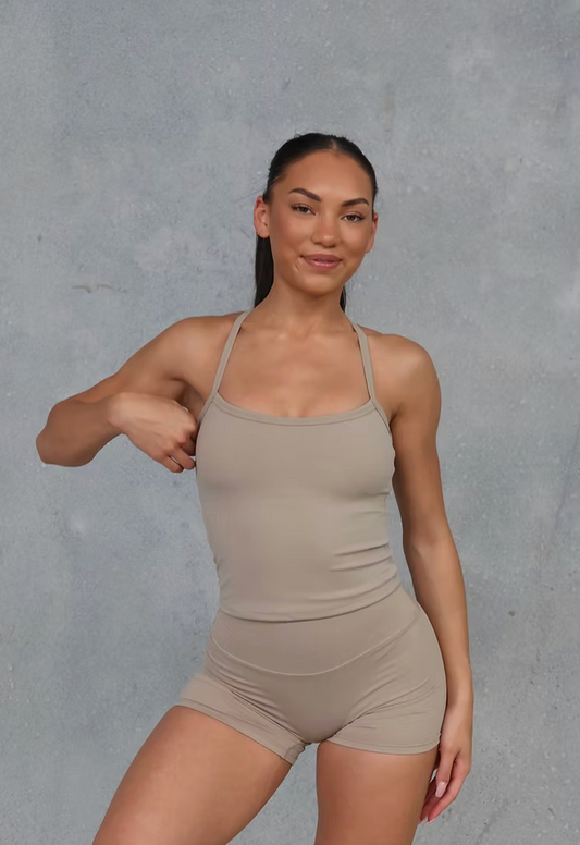 Seamless Crop Tank - Camel