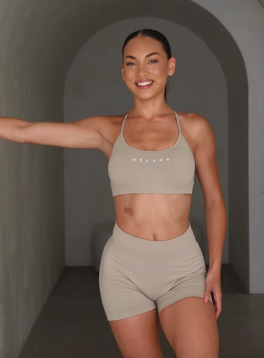 Ultimate Impact Cross Back Bra - Sand