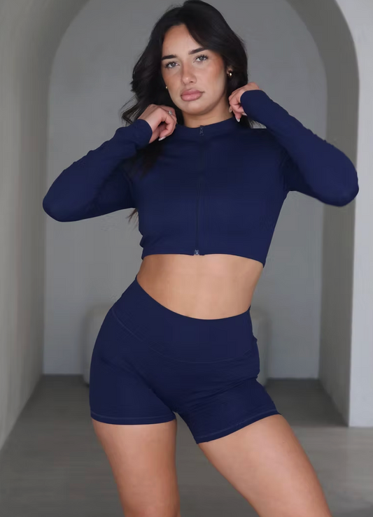 Everyday Zip Crop Jacket - Pacific
