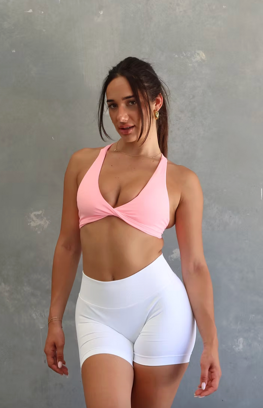 Twist Bra - Peach Pink