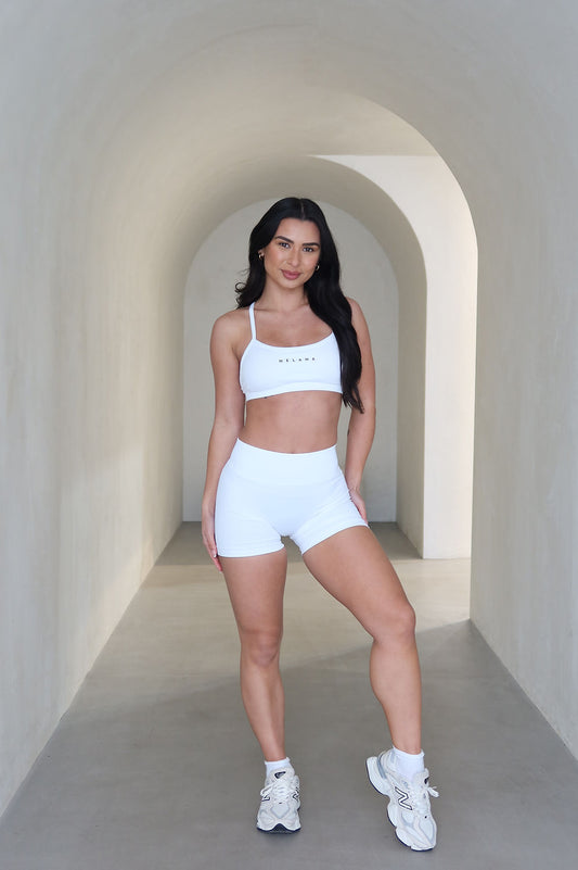 Deep V Contour Shorts - White