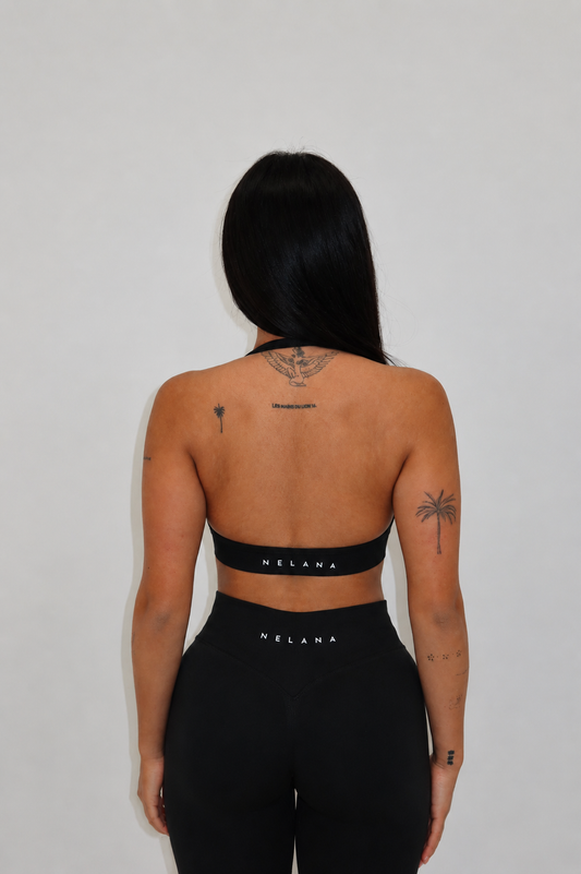 Contour Halter Crop - Black