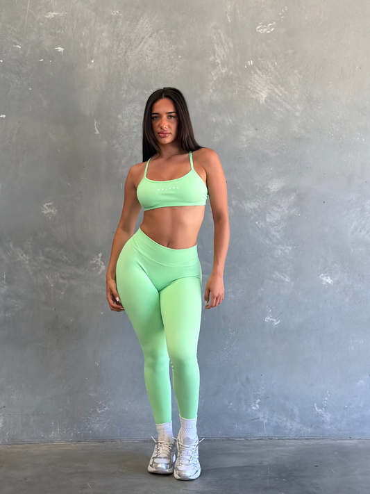 Deep V Contour Leggings - Lime