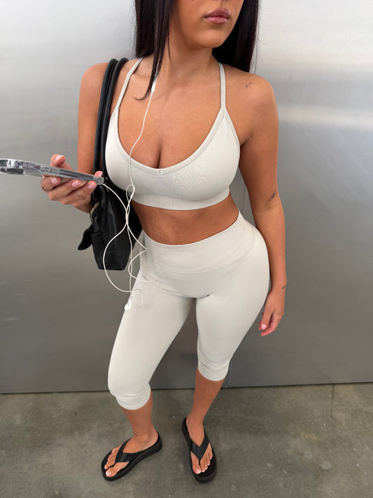Contour Cross Back Crop - Bone