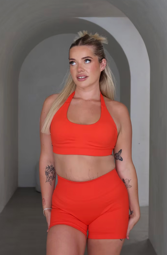 Dynamic Halter Bra - Chilli