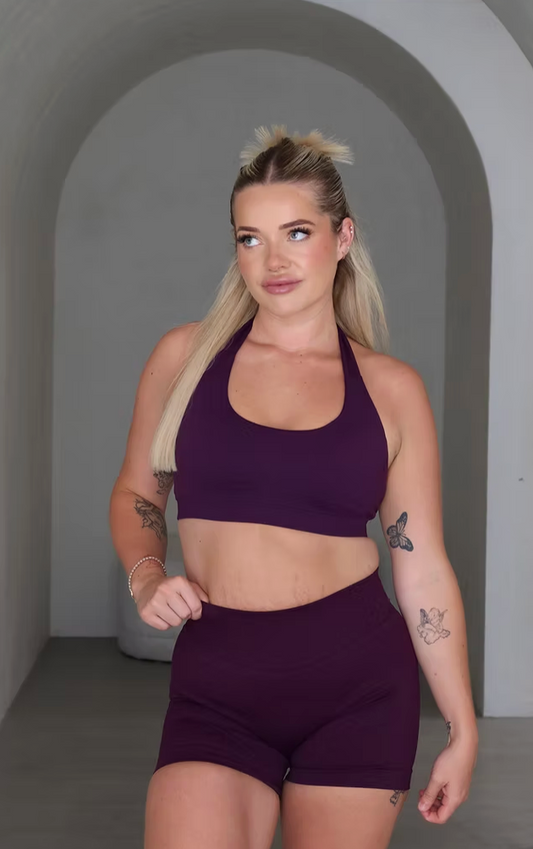 Dynamic Halter Bra - Plum