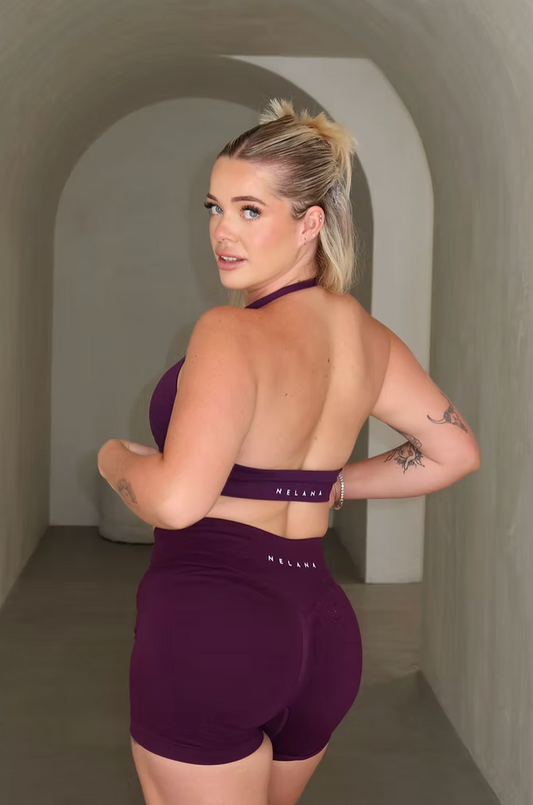 Dynamic Halter Bra - Plum