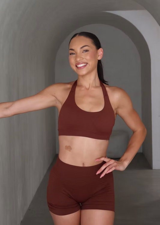 Dynamic Halter Bra - Brown