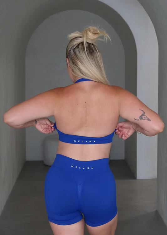 Dynamic Halter Bra - Sapphire Blue