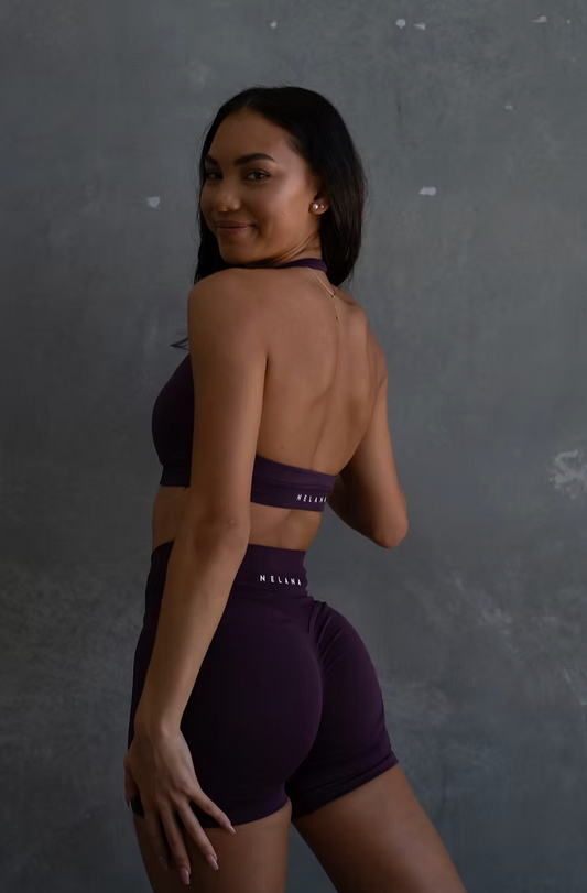 Ultimate Impact Halter Crop - Deep Purple