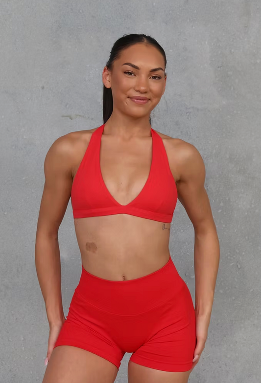 Seamless Plunge Bra - Red